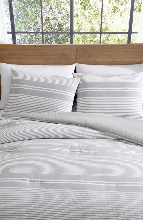 Tahari Gwen Waffle Knit 3-piece Comforter Set In White/grey