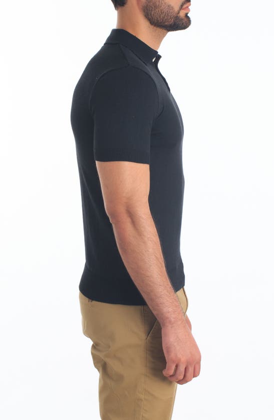 Shop Jared Lang Pima Cotton Polo Sweater In Black