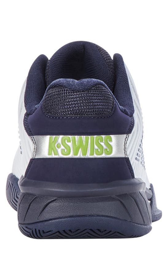 Shop K-swiss Hypercourt Express 2 Tennis Shoe In White/peacoat/silver