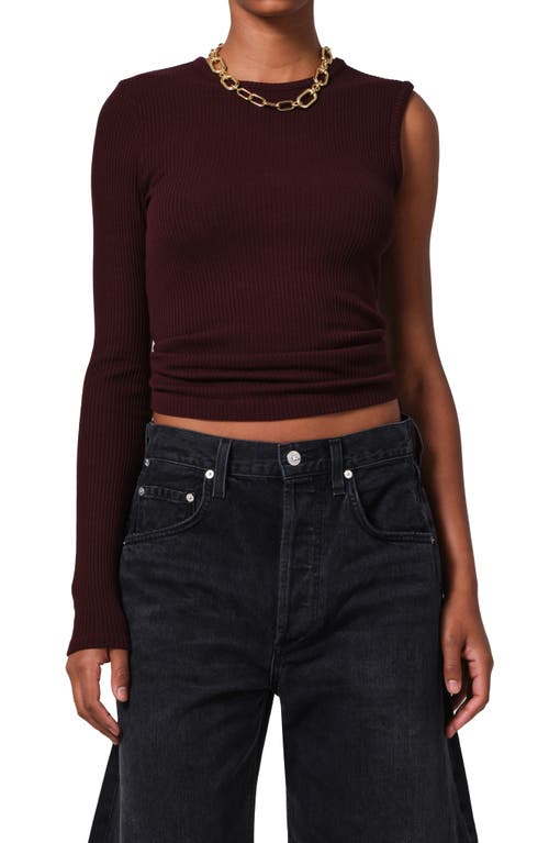 Citizen Of Humanity Citizens Of Humanity Fellina Rib One-sleeve Sweater In Burgundy