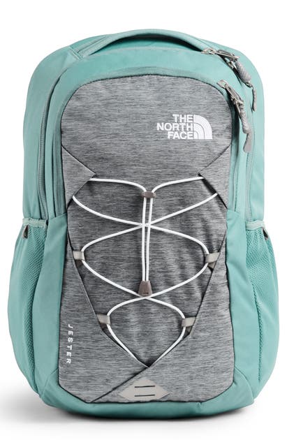 The North Face 'jester' Backpack In Mid Gry Lgt Htr/ Trellis Grn