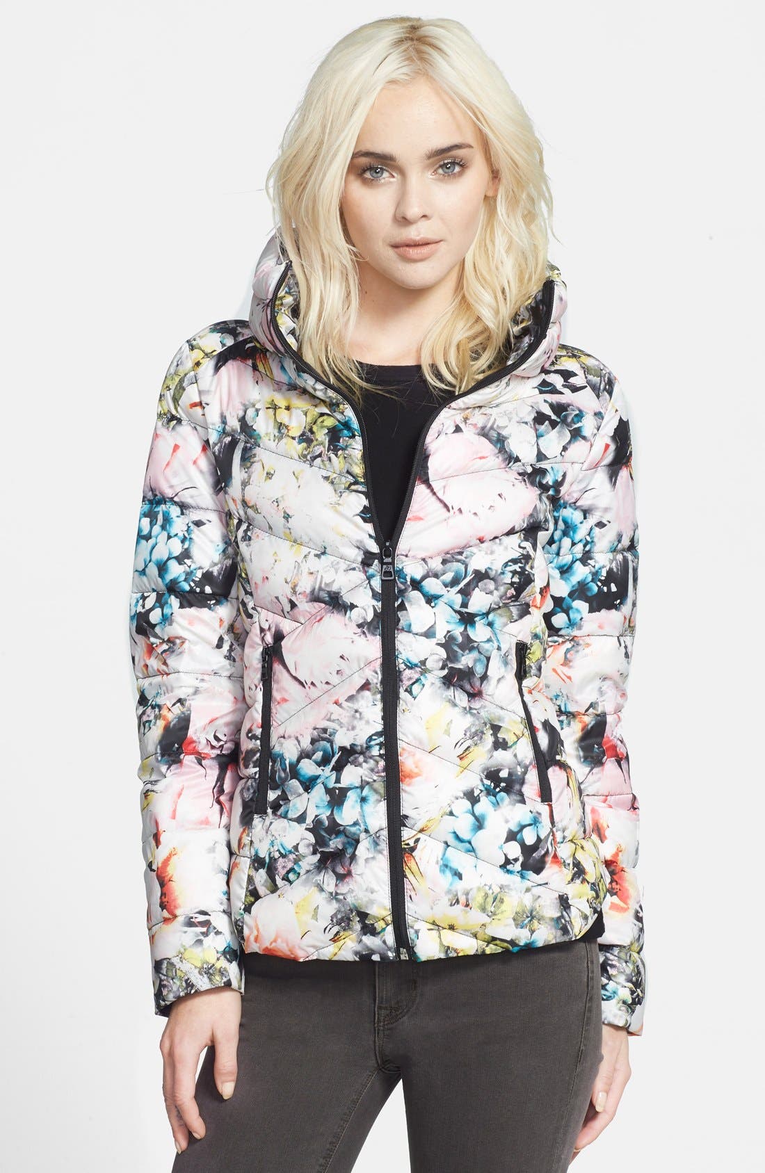 Sam Edelman Packable Floral Print Down Jacket Nordstrom