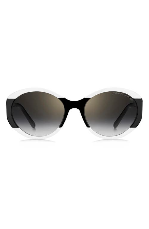 Marc Jacobs 56mm Gradient Round Sunglasses in Black White /Gray