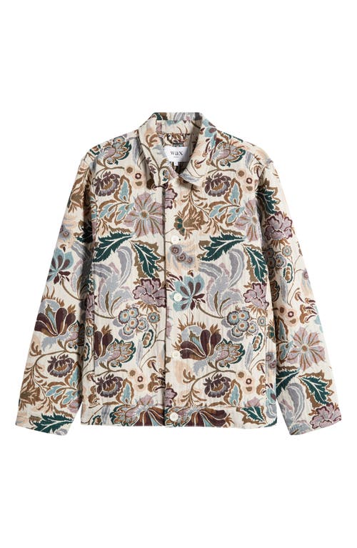 Shop Wax London Iggy Botanical Paisley Jacquard Jacket In Ecru Multi