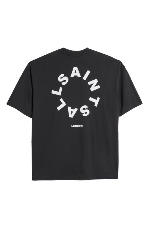 Shop Allsaints Tierra Cotton Graphic T-shirt In Jet Black