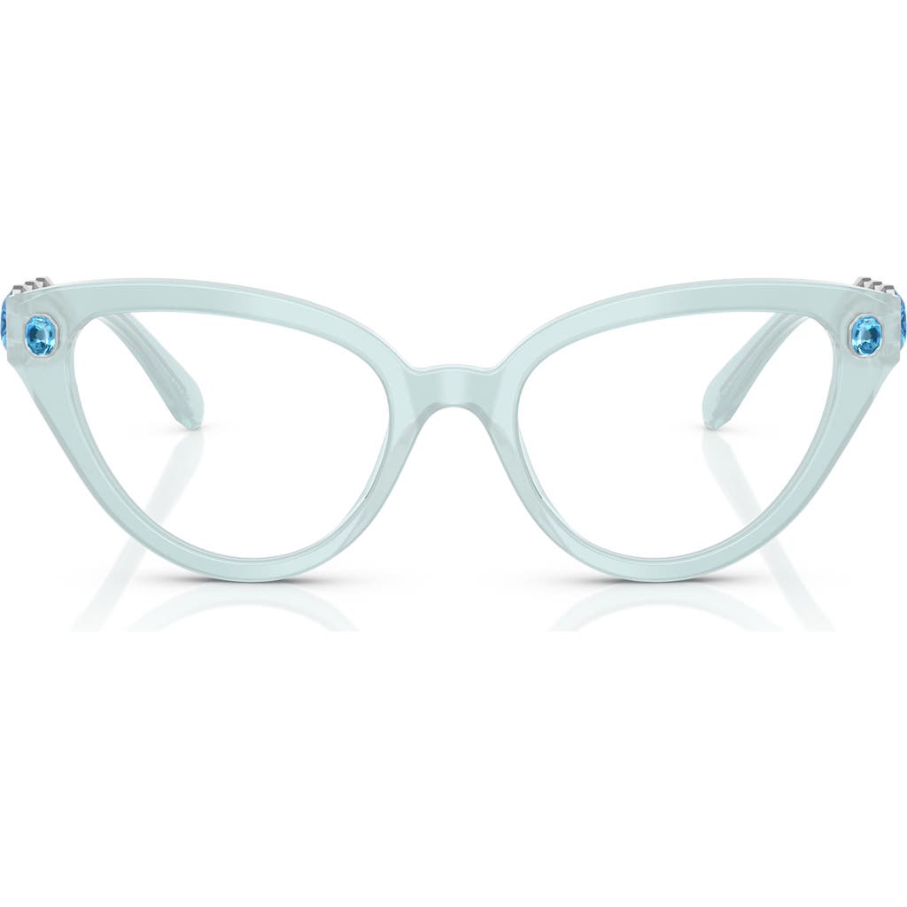Swarovski 53mm Cat Eye Optical Glasses In Blue White