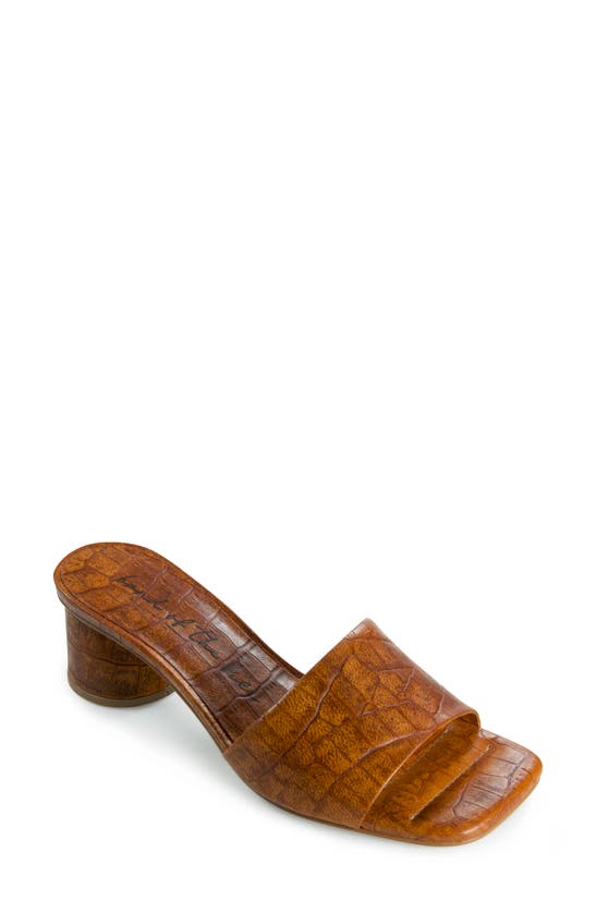 Band Of Gypsies Arbor Croc Embossed Slide Sandal In Cognac