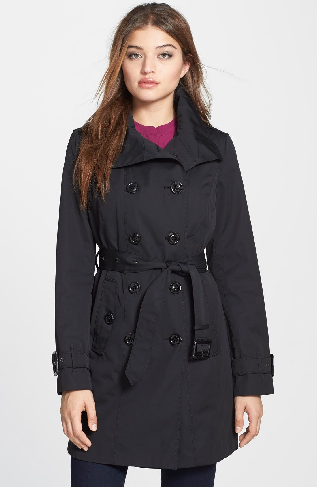 London Fog Double Breasted Trench Coat with Detachable Liner