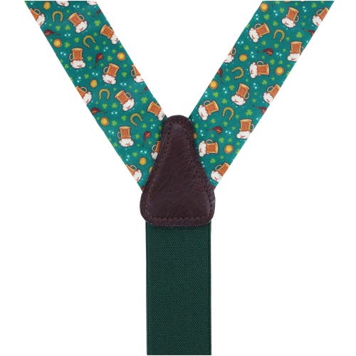 Trafalgar Cheers To St. Patrick's Day Silk Button End Suspenders In Multiple