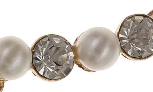 Olivia Welles Always More Imitation Pearl Ear Climber In Gold/crystal