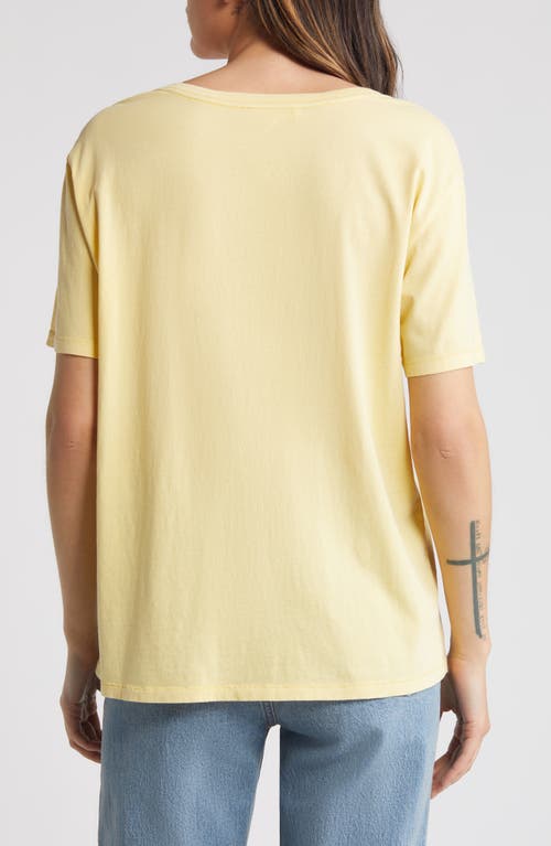 Shop Treasure & Bond Oversize V-neck Cotton T-shirt In Yellow Raffia