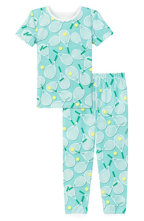 BedHead Pajamas Kids' Print Fitted Stretch Organic Cotton Two-Piece Tennis Club at Nordstrom,