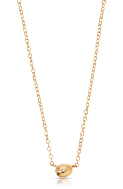 Ettika Pave Polished Pebble Pendant Necklace, 14-17 In Gold