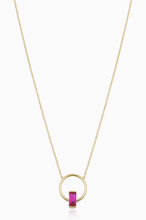 Oradina 14k Gold Bella Pendant Necklace In Gold - Ruby Zirconia
