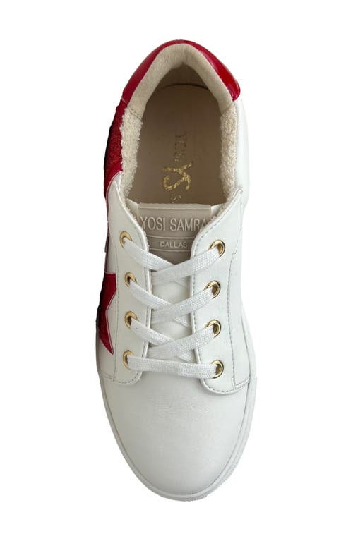 Shop Yosi Samra Kids' Miss Harper Sneaker In Red Glitter