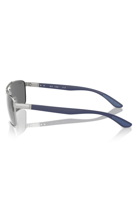 Ray Ban 60mm Rectangular Sunglasses In Silver