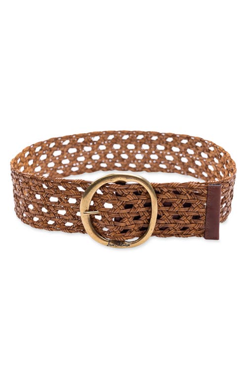 Woven Leather Belt in Brown