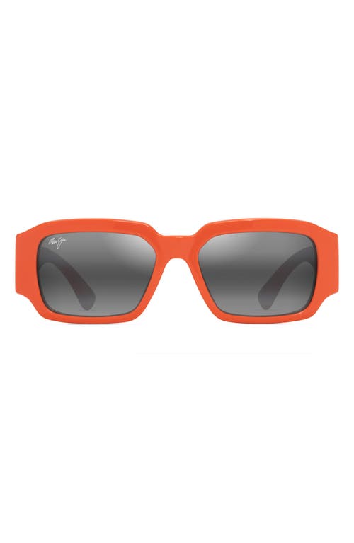 Kupale 55mm Gradient PolarizedPlus2 Rectangular Sunglasses in Shiny Orange