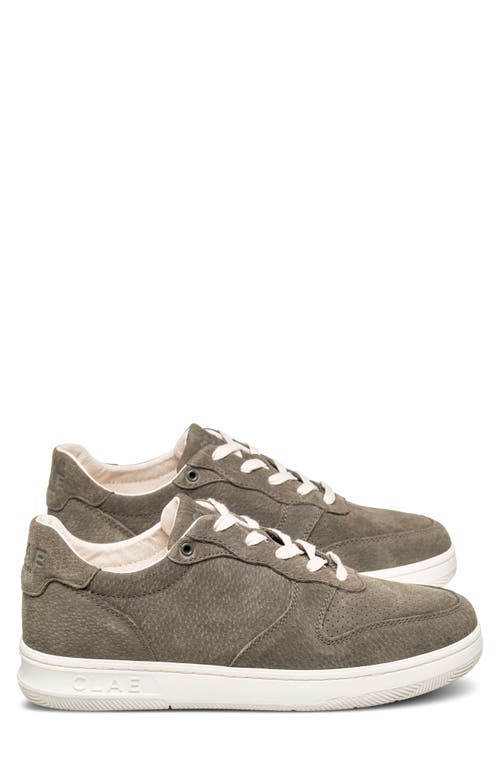 Clae Malone Leather Sneaker In Olive Night