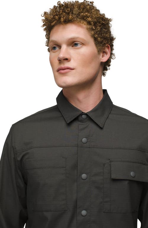 Prana Palisades Ripstop Upf Snap Front Field Shirt In Dark Iron
