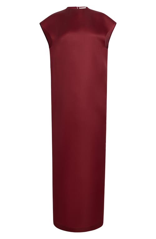 Shop Khaite Lohan Silk Satin Dress In Oxblood