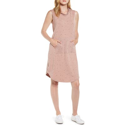 Bobeau Sleeveless French Terry Dress, White