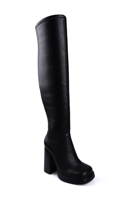 Gild Over the Knee Boot in Black Faux