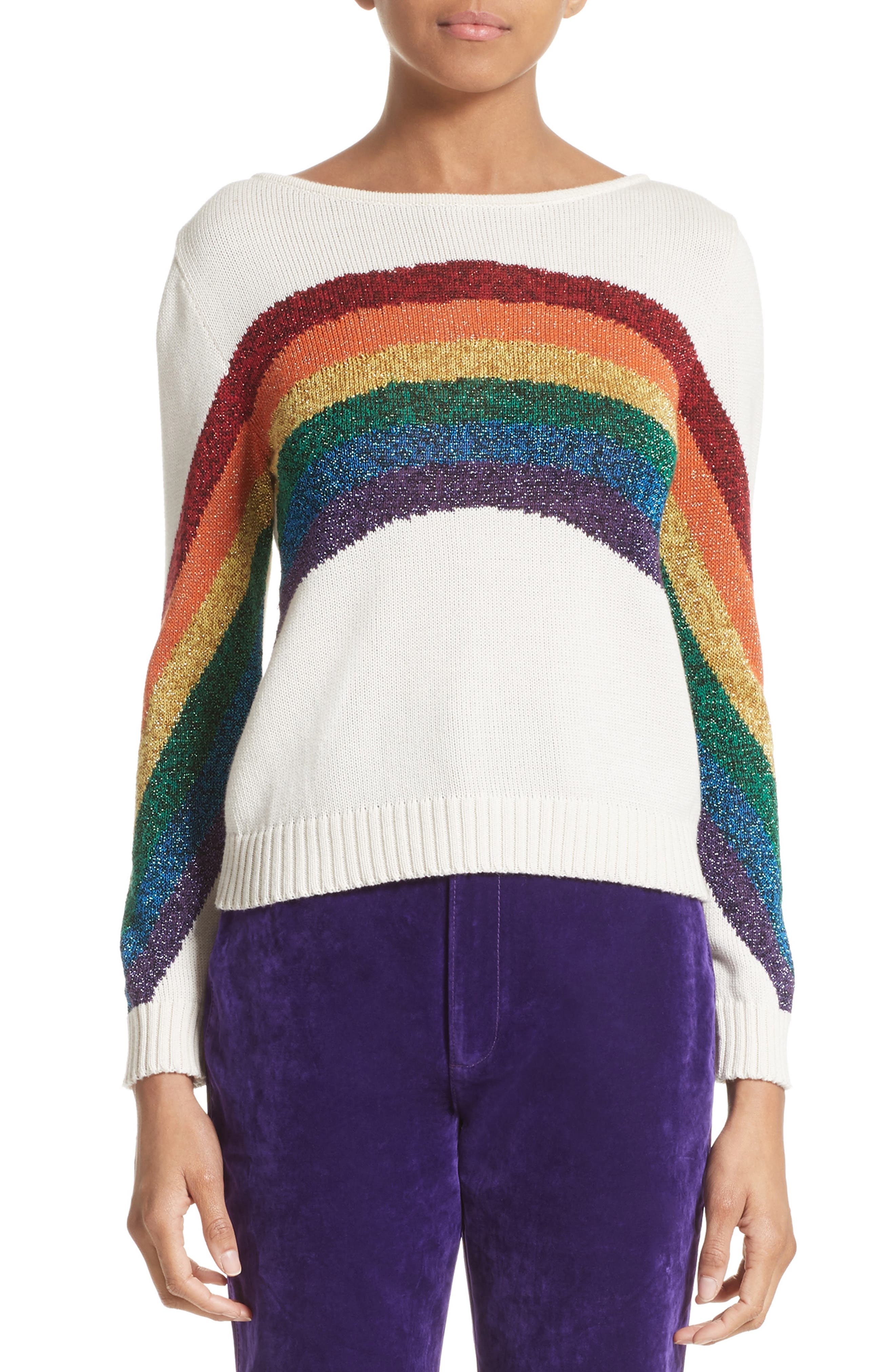 MARC JACOBS Rainbow Cotton Blend Sweater Nordstrom