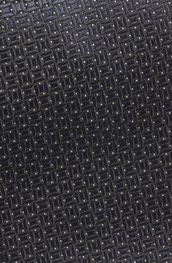 Shop Zegna Ties Fili Geometric Jacquard Mulberry Silk Tie In Navy