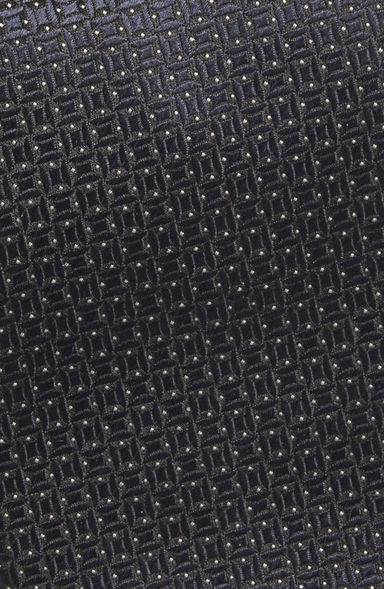 Zegna Ties Fili Geometric Jacquard Mulberry Silk Tie In Navy