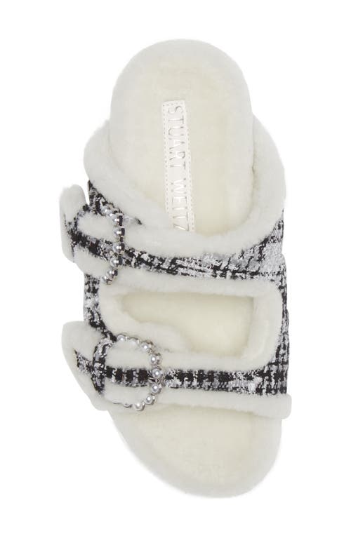 Shop Stuart Weitzman Piper Chill Slide Sandal In Flannel/white