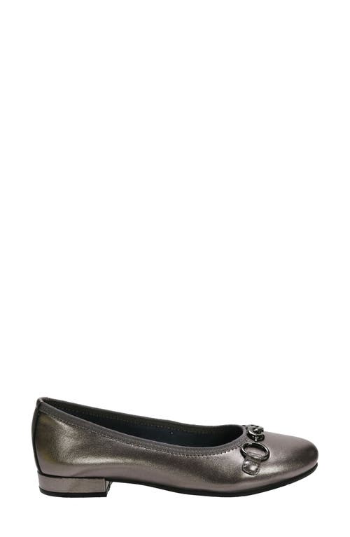 Shop David Tate Omega Flat In Pewter Lamb