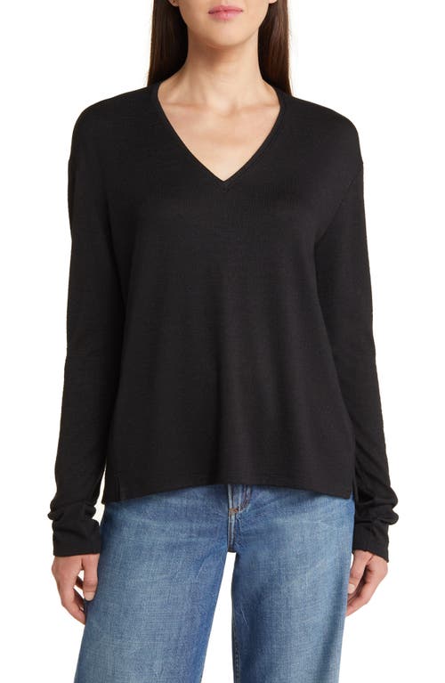 The Long Sleeve Knit T-Shirt in Black