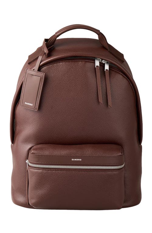 Shop Sandro Coated Canvas Backpack In Black Brown