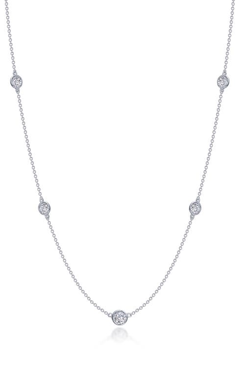 Classic Simulated Diamond Station Necklace in White