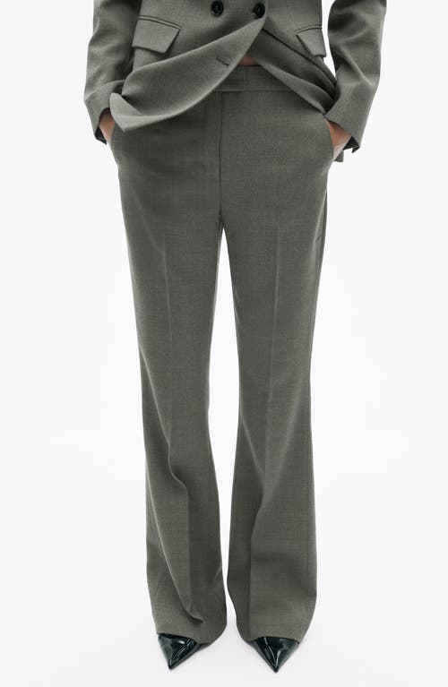 Mango Flare Pants In Light Heather Grey