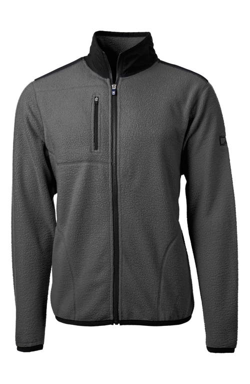 Shop Cutter & Buck Fleece Jacket In Elemental Grey/black