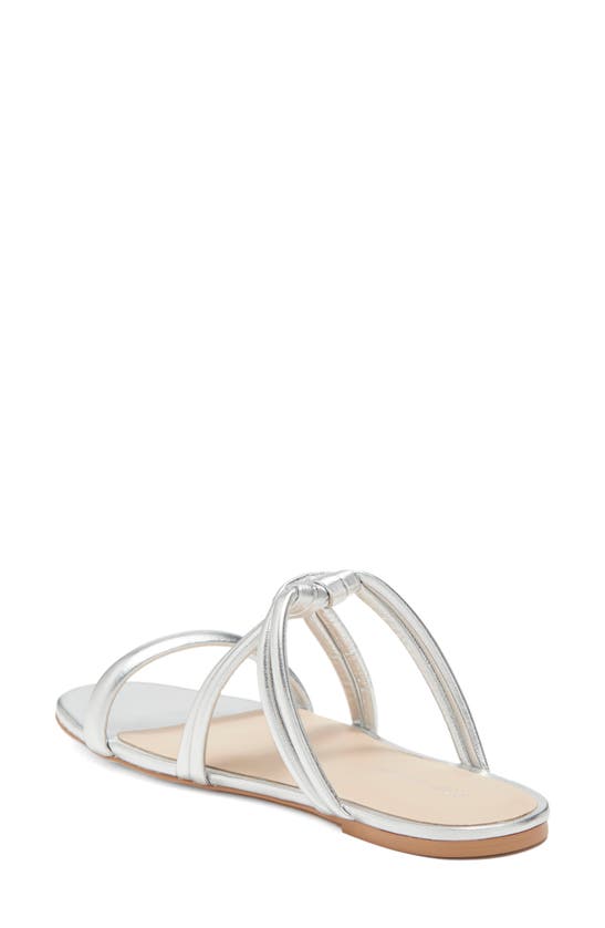 Shop Stuart Weitzman Square Toe Twisted Knot Sandal In Silver