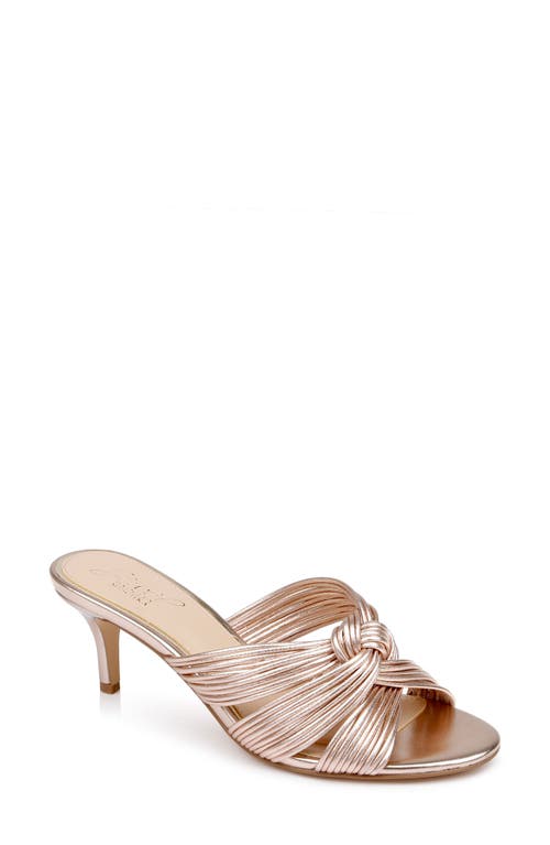 Jewel Badgley Mischka Mia Slide Sandal in Rose Gold 