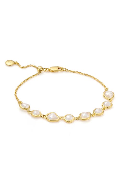 Monica Vinader Siren Mini Nugget Cluster Bracelet in Gold/Moonstone 