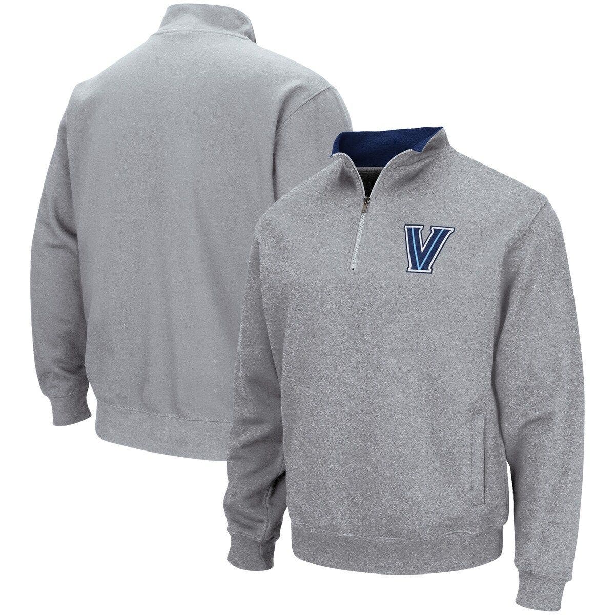 UPC 195369650185 product image for Men's Colosseum Heathered Gray Villanova Wildcats Tortugas Team Logo Quarter-Zip | upcitemdb.com