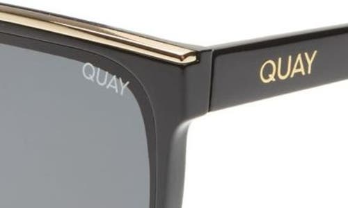 Shop Quay Level Up 56mm Polarized Square Sunglasses In Black Gold/smoke Polarized