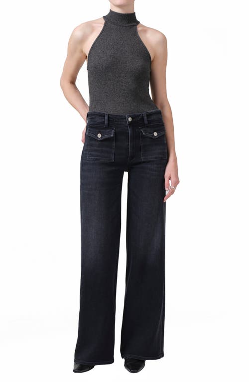 Shop Citizens Of Humanity Raven Patch Pocket Wide Leg Jeans In Medallion