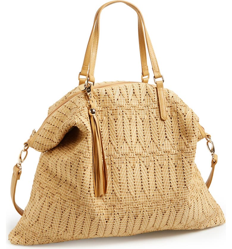 POVERTY FLATS BY RIAN Woven Tote, Main, color, NATURAL