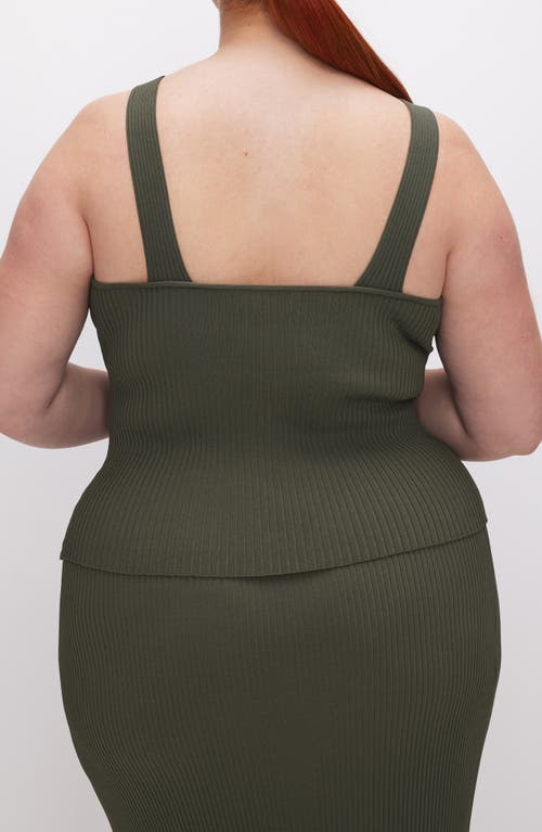 Good American Shine Rib Tank In Fatigue001