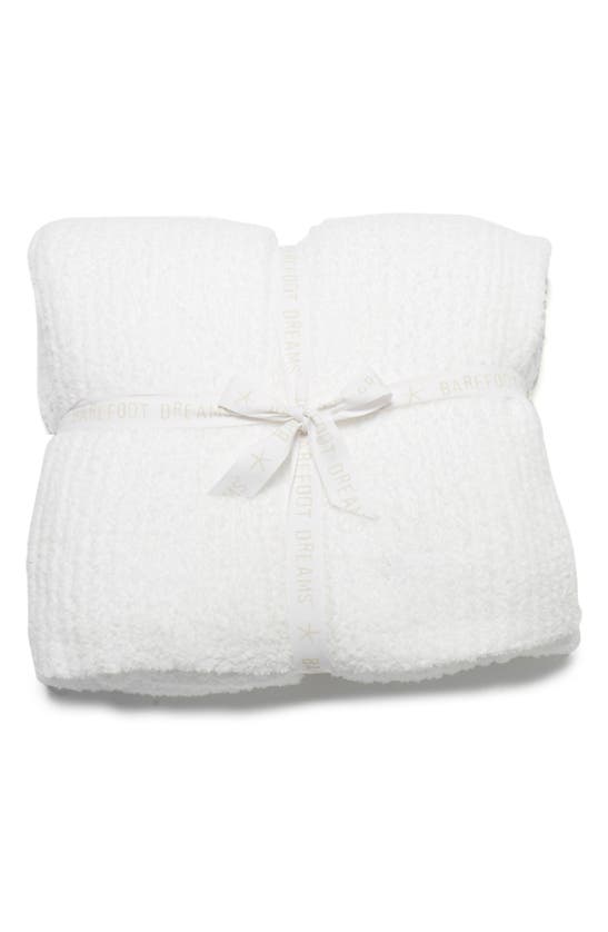Barefoot Dreams Cozychic® Ribbed Throw Blanket In White