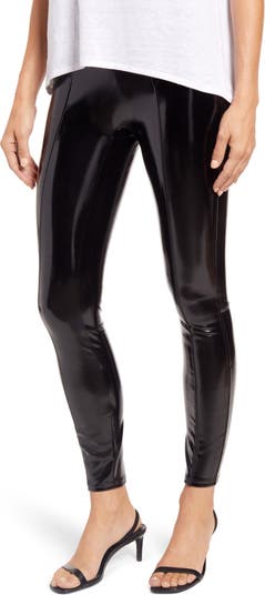 Tall Black Faux Leather Split Hem Leggings  Black leather pants, Black  faux leather leggings, Hem leggings
