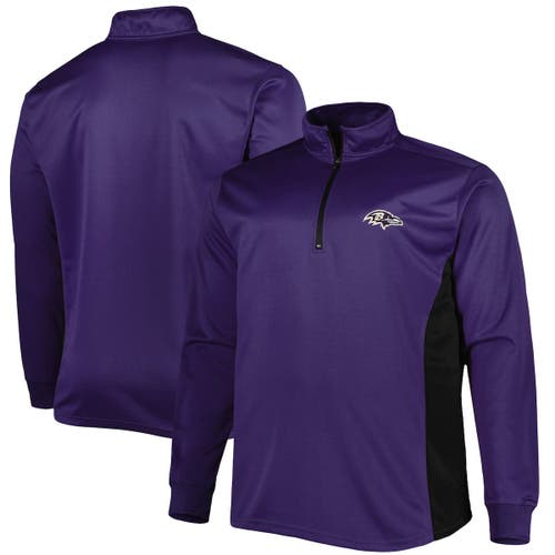 PROFILE Men's Purple Baltimore Ravens Big & Tall Quarter-Zip Top