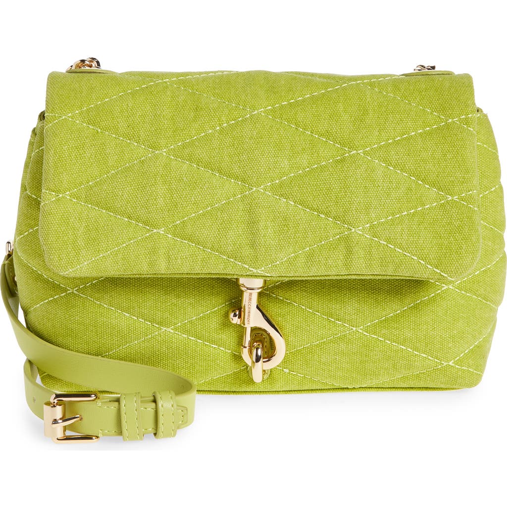 Rebecca Minkoff Edie Quilted Convertible Crossbody Bag In Chartruese