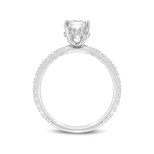 Luvmyjewelry Flavia 14k White Gold Oval Lab Grown Diamond Hidden Halo Engagement Ring In 14k White Gold